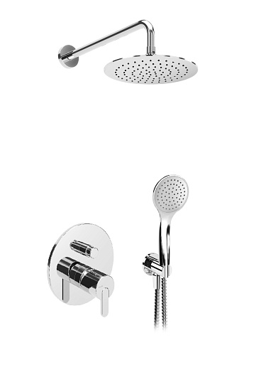 Система скрытого монтажа Bruma Leaf на 2 потока Set 167 130 1 CR, верхний душ 250мм Chrome